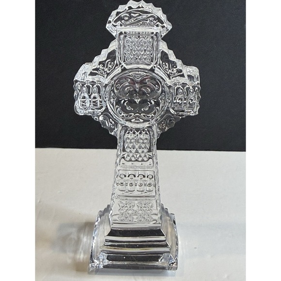 Galway Irish Crystal Cross Paperweight W/ sticker Religion Christianity - Picture 7 of 8
